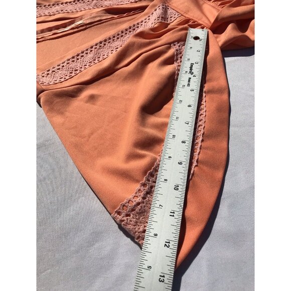 Vtg S M 60s 70s Mod Angel Bell Sleeve Goddess Boho Hippie Polyester Maxi Dress - Picture 6 of 16